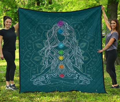 Bohemian Seven Chakras Print Quilt