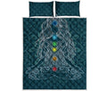 Bohemian Seven Chakras Print Quilt Bed Set