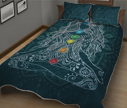 Bohemian Seven Chakras Print Quilt Bed Set