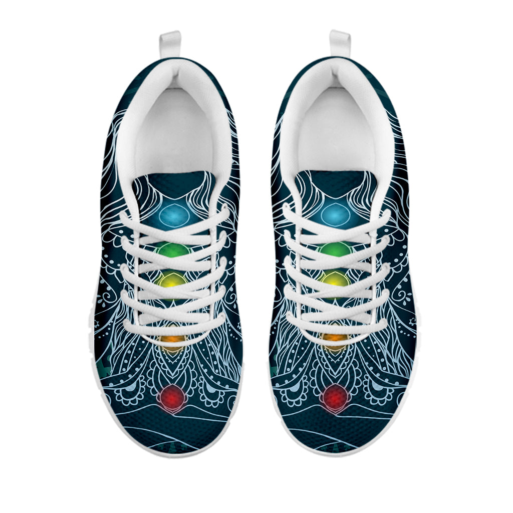 Bohemian Seven Chakras Print White Sneakers