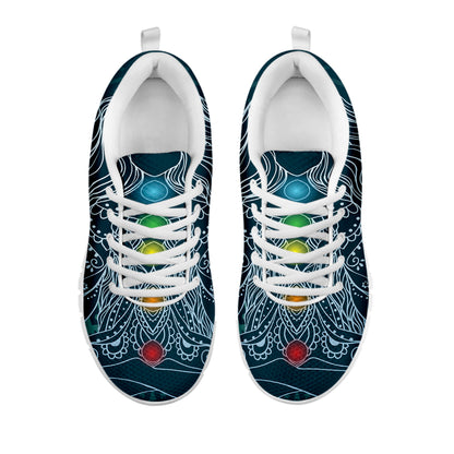 Bohemian Seven Chakras Print White Sneakers