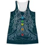 Bohemian Seven Chakras Print Women's Racerback Tank Top