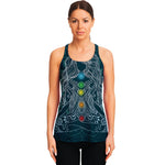 Bohemian Seven Chakras Print Women's Racerback Tank Top