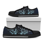 Bohemian Spiritual Deer Print Black Low Top Shoes 