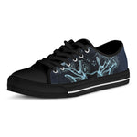 Bohemian Spiritual Deer Print Black Low Top Shoes 