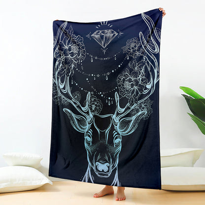 Bohemian Spiritual Deer Print Blanket