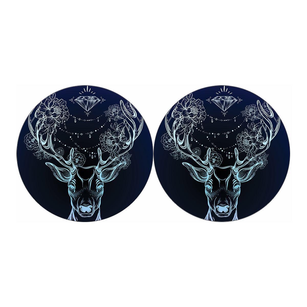 Bohemian Spiritual Deer Print Car Coasters