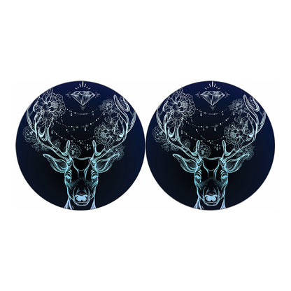 Bohemian Spiritual Deer Print Car Coasters