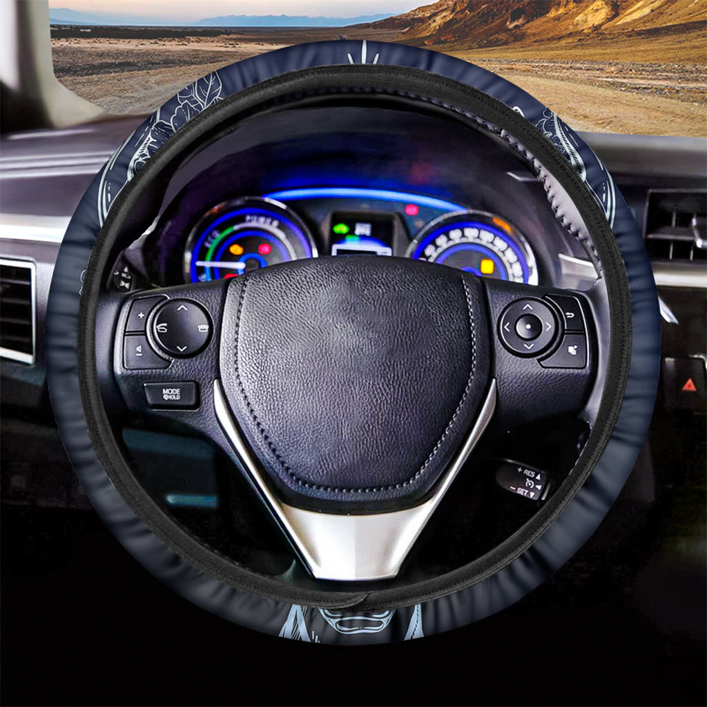 Bohemian Spiritual Deer Print Car Steering Wheel Cover