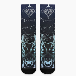 Bohemian Spiritual Deer Print Crew Socks