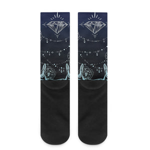 Bohemian Spiritual Deer Print Crew Socks