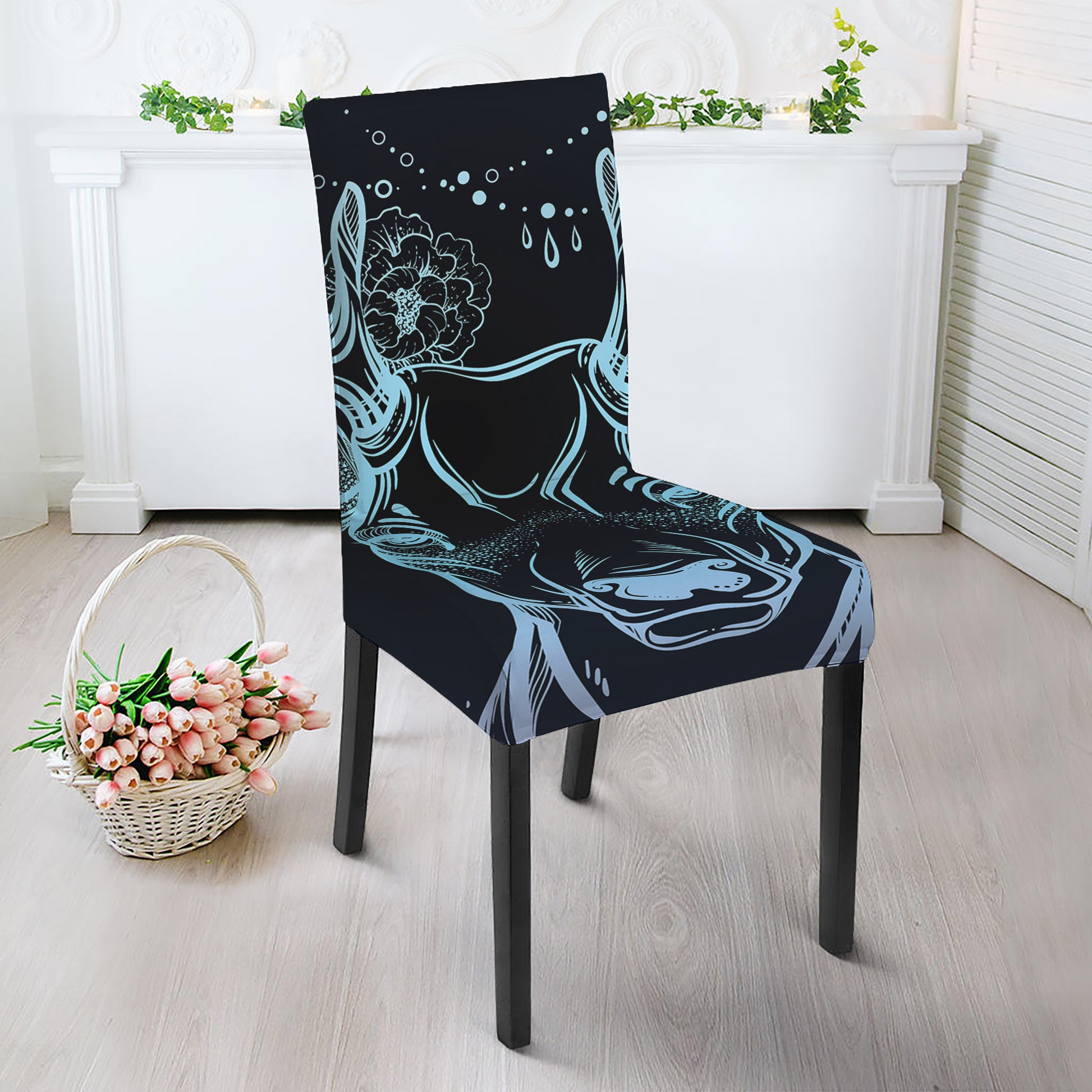 Bohemian Spiritual Deer Print Dining Chair Slipcover