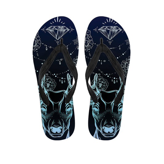 Bohemian Spiritual Deer Print Flip Flops