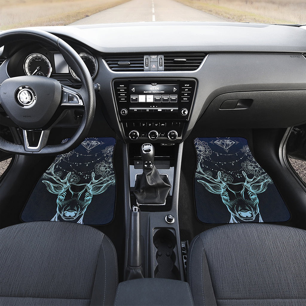 Bohemian Spiritual Deer Print Front and Back Car Floor Mats