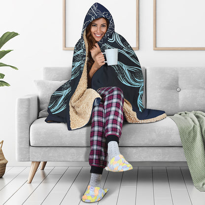 Bohemian Spiritual Deer Print Hooded Blanket