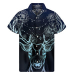 Bohemian Spiritual Deer Print Men's Short Sleeve Shirt