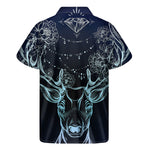 Bohemian Spiritual Deer Print Men's Short Sleeve Shirt