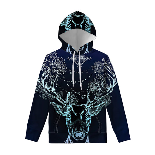 Bohemian Spiritual Deer Print Pullover Hoodie