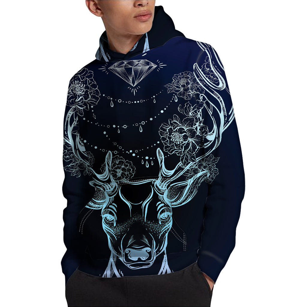 Bohemian Spiritual Deer Print Pullover Hoodie