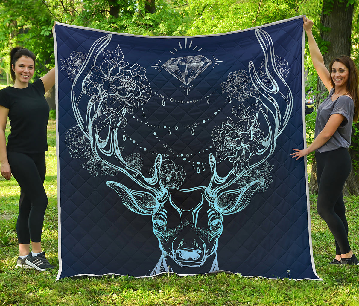 Bohemian Spiritual Deer Print Quilt