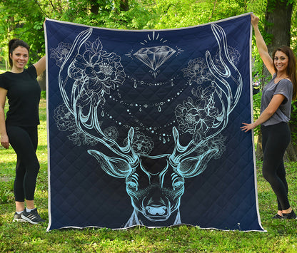 Bohemian Spiritual Deer Print Quilt