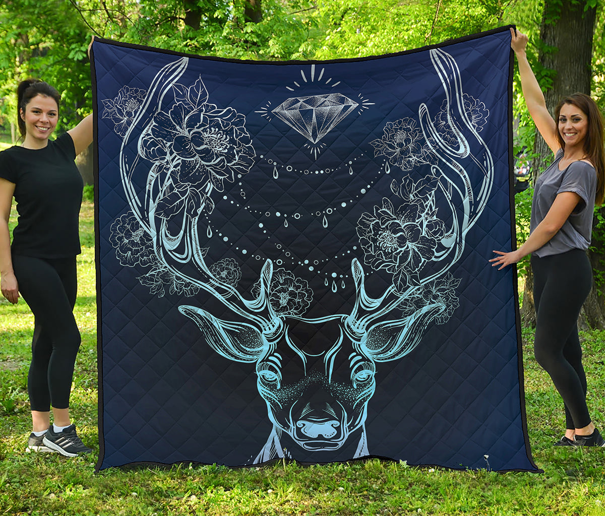 Bohemian Spiritual Deer Print Quilt