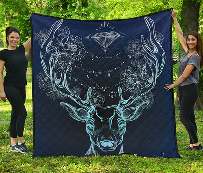Bohemian Spiritual Deer Print Quilt
