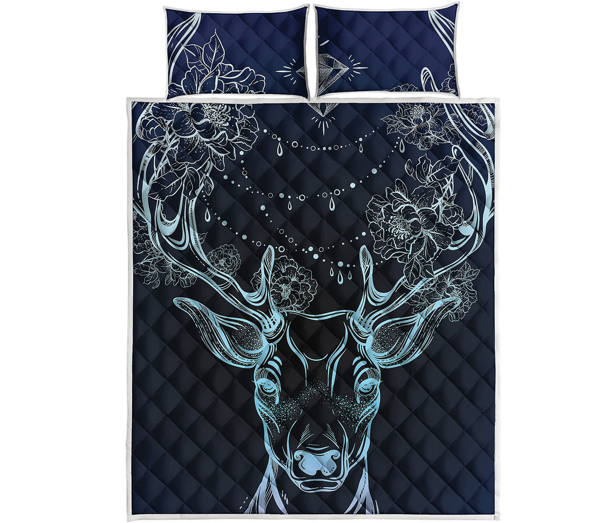 Bohemian Spiritual Deer Print Quilt Bed Set