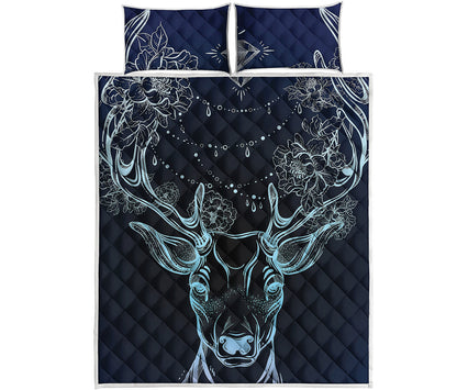 Bohemian Spiritual Deer Print Quilt Bed Set