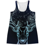 Bohemian Spiritual Deer Print Women's Racerback Tank Top