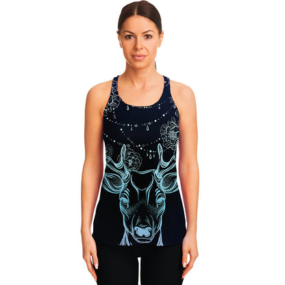 Bohemian Spiritual Deer Print Women's Racerback Tank Top