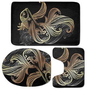 Bohemian Spiritual Fish Print 3 Piece Bath Mat Set