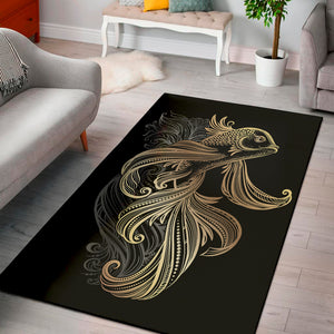 Bohemian Spiritual Fish Print Area Rug