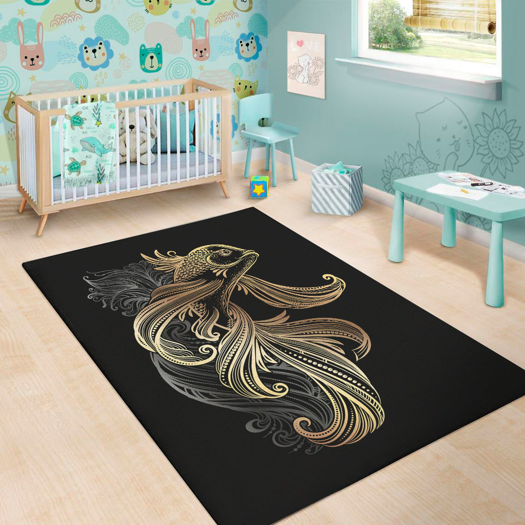 Bohemian Spiritual Fish Print Area Rug