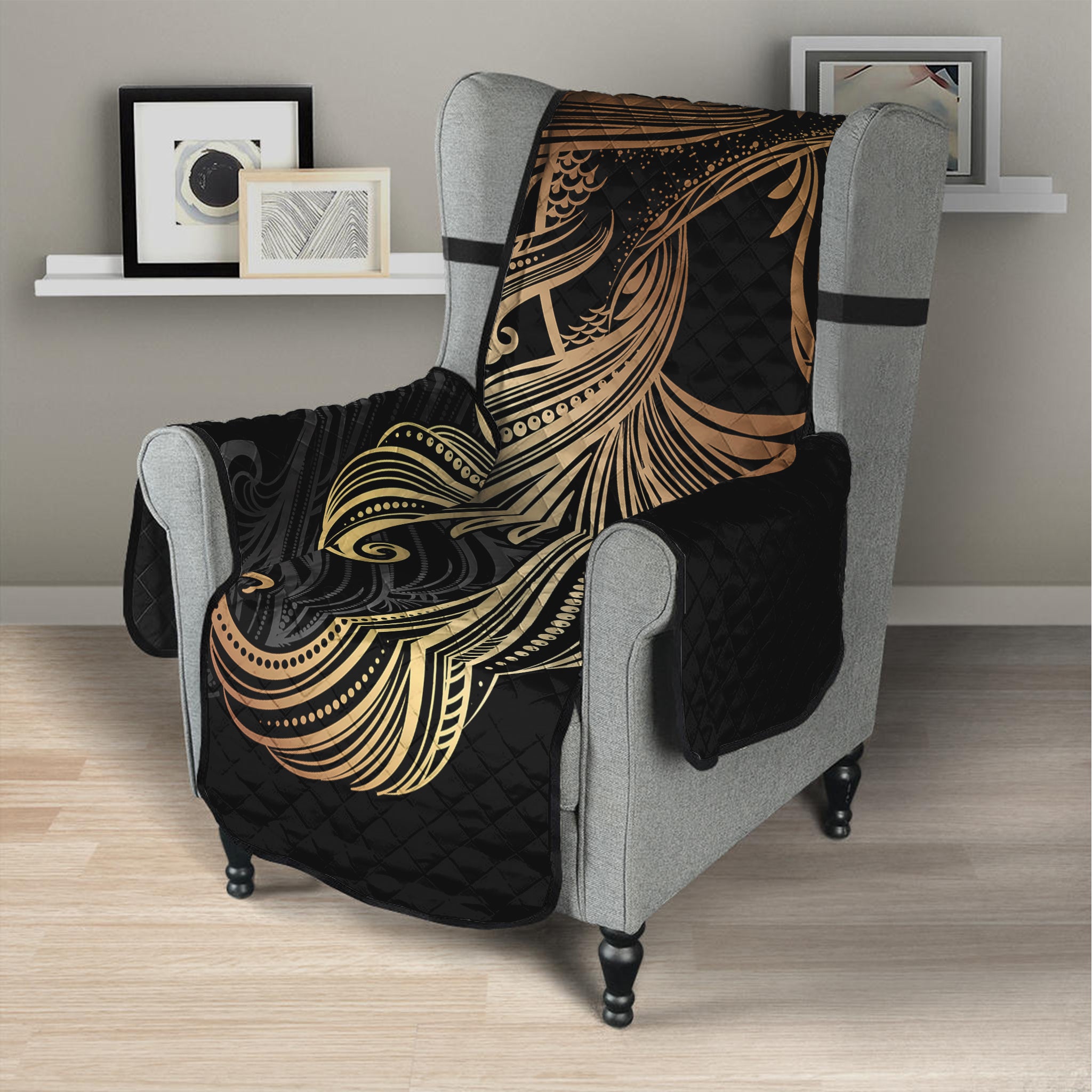 Bohemian Spiritual Fish Print Armchair Protector