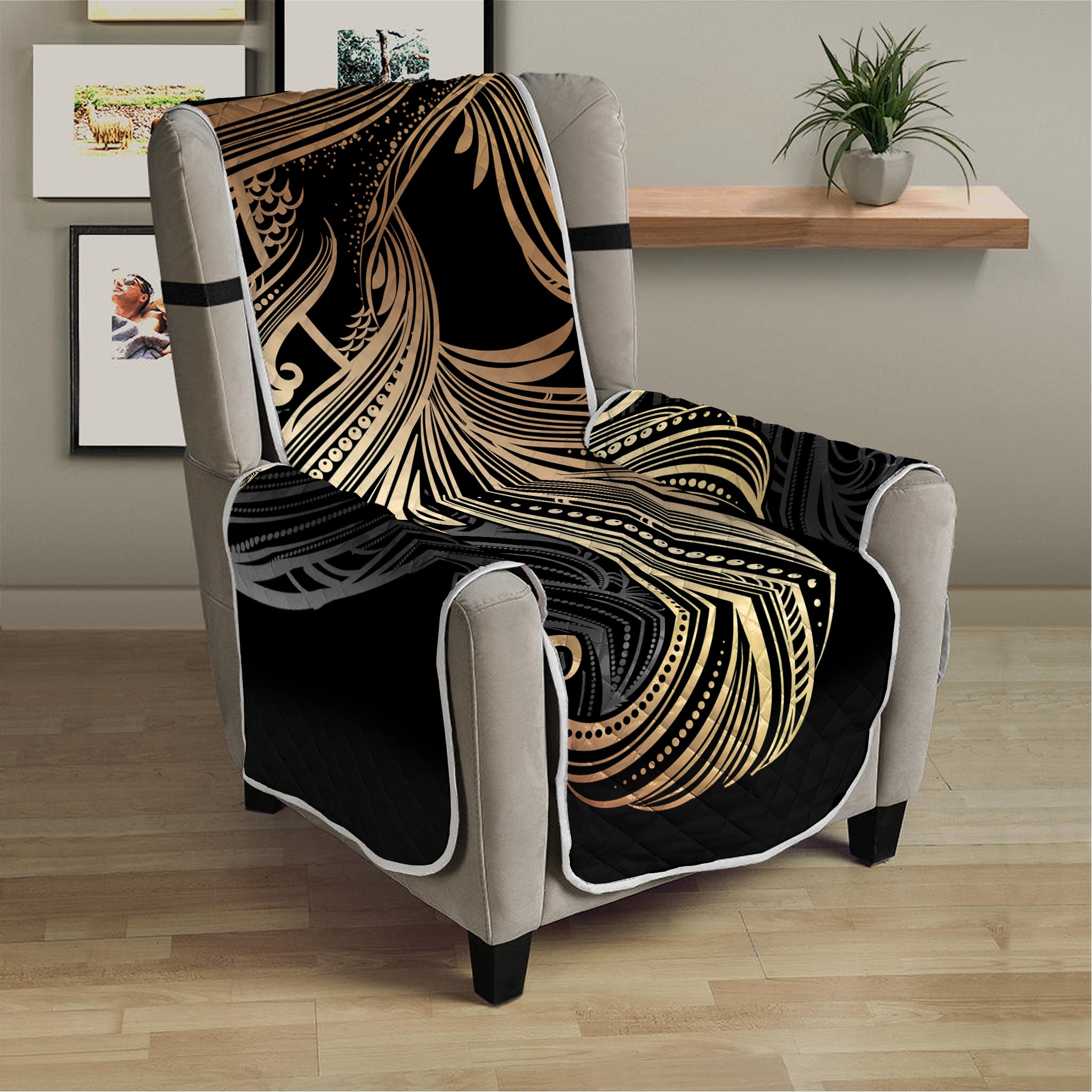 Bohemian Spiritual Fish Print Armchair Protector