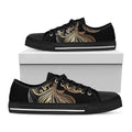 Bohemian Spiritual Fish Print Black Low Top Sneakers