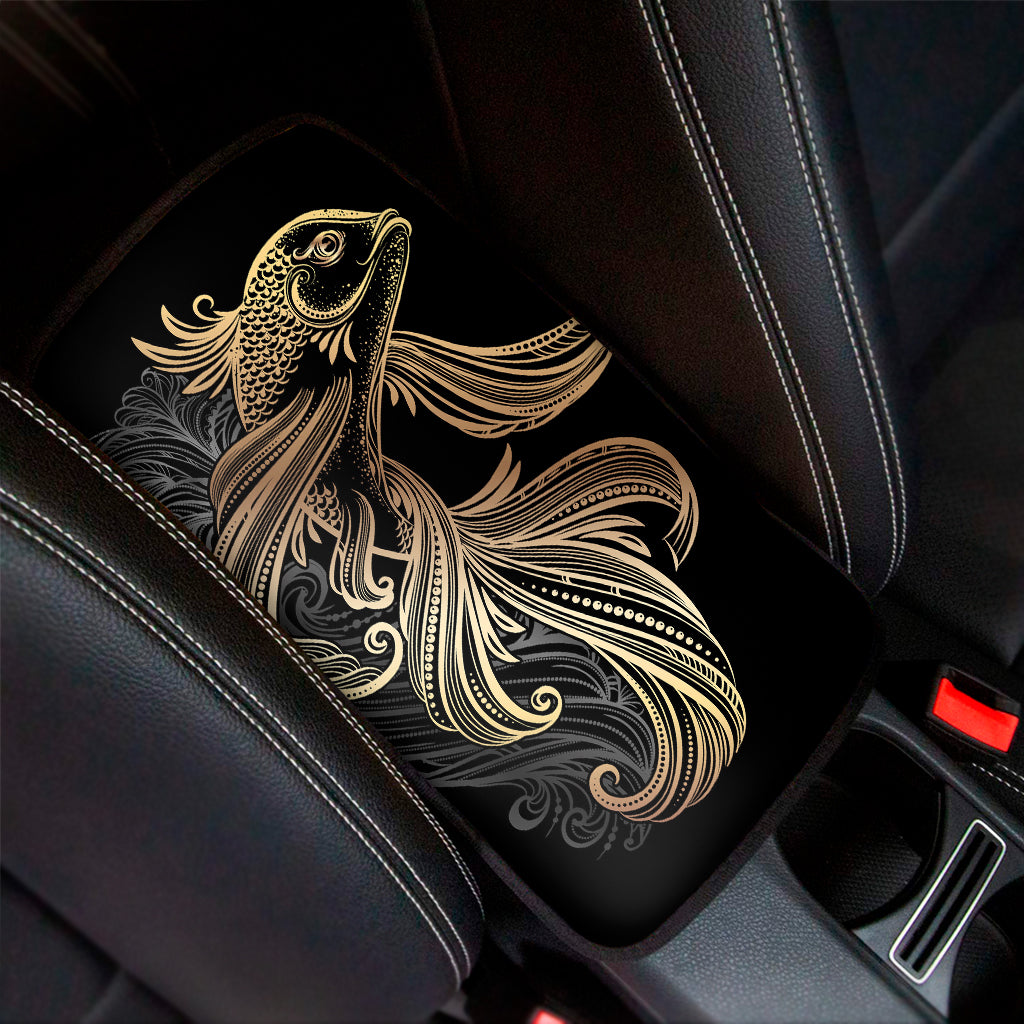 Bohemian Spiritual Fish Print Car Center Console Cover