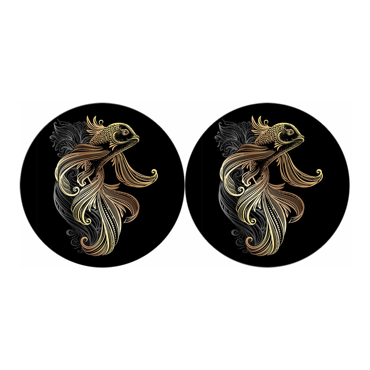 Bohemian Spiritual Fish Print Car Coasters