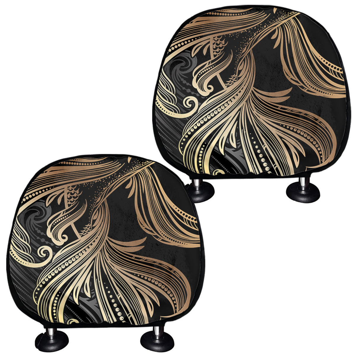 Bohemian Spiritual Fish Print Car Headrest Covers