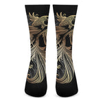 Bohemian Spiritual Fish Print Crew Socks