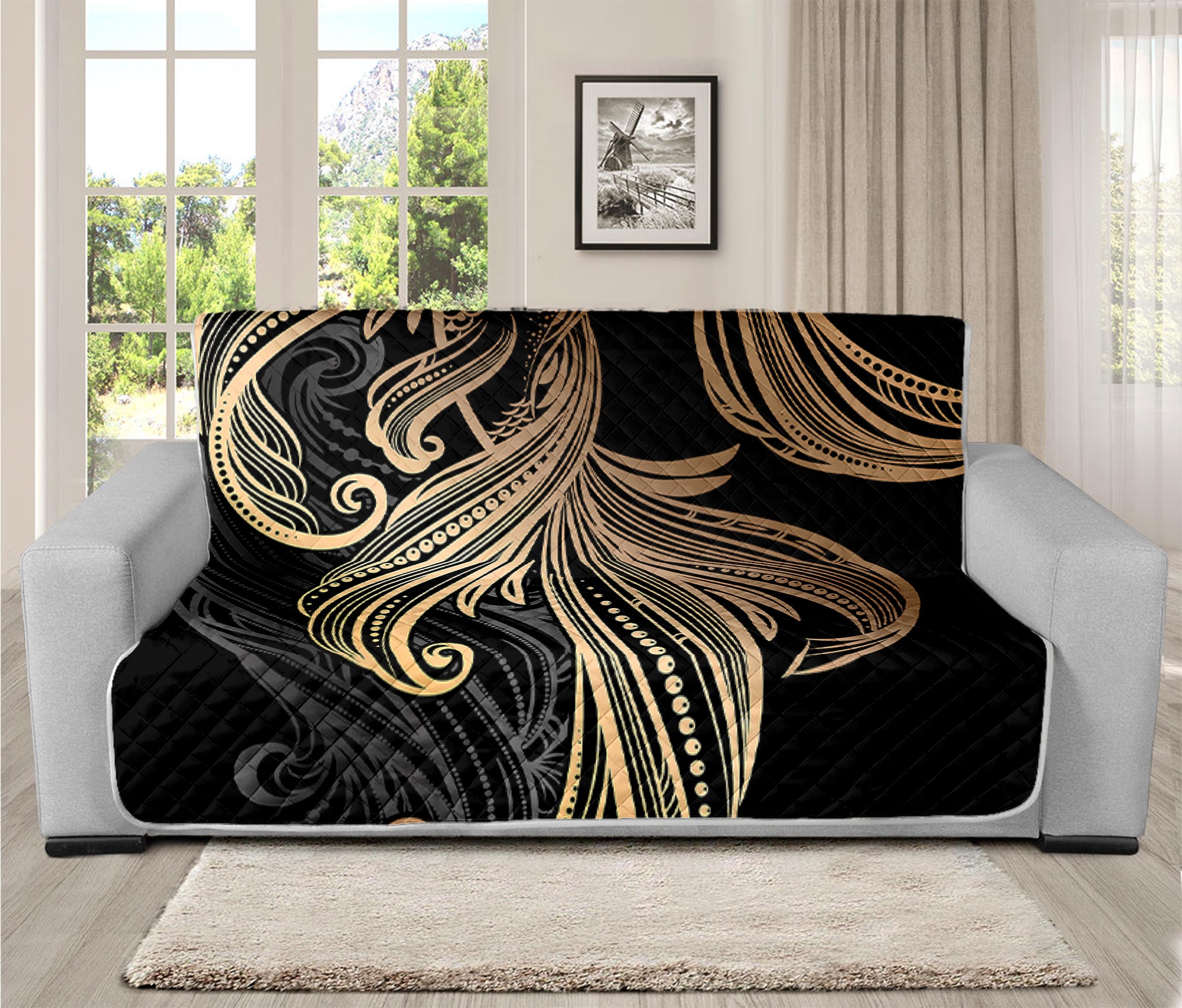 Bohemian Spiritual Fish Print Futon Protector