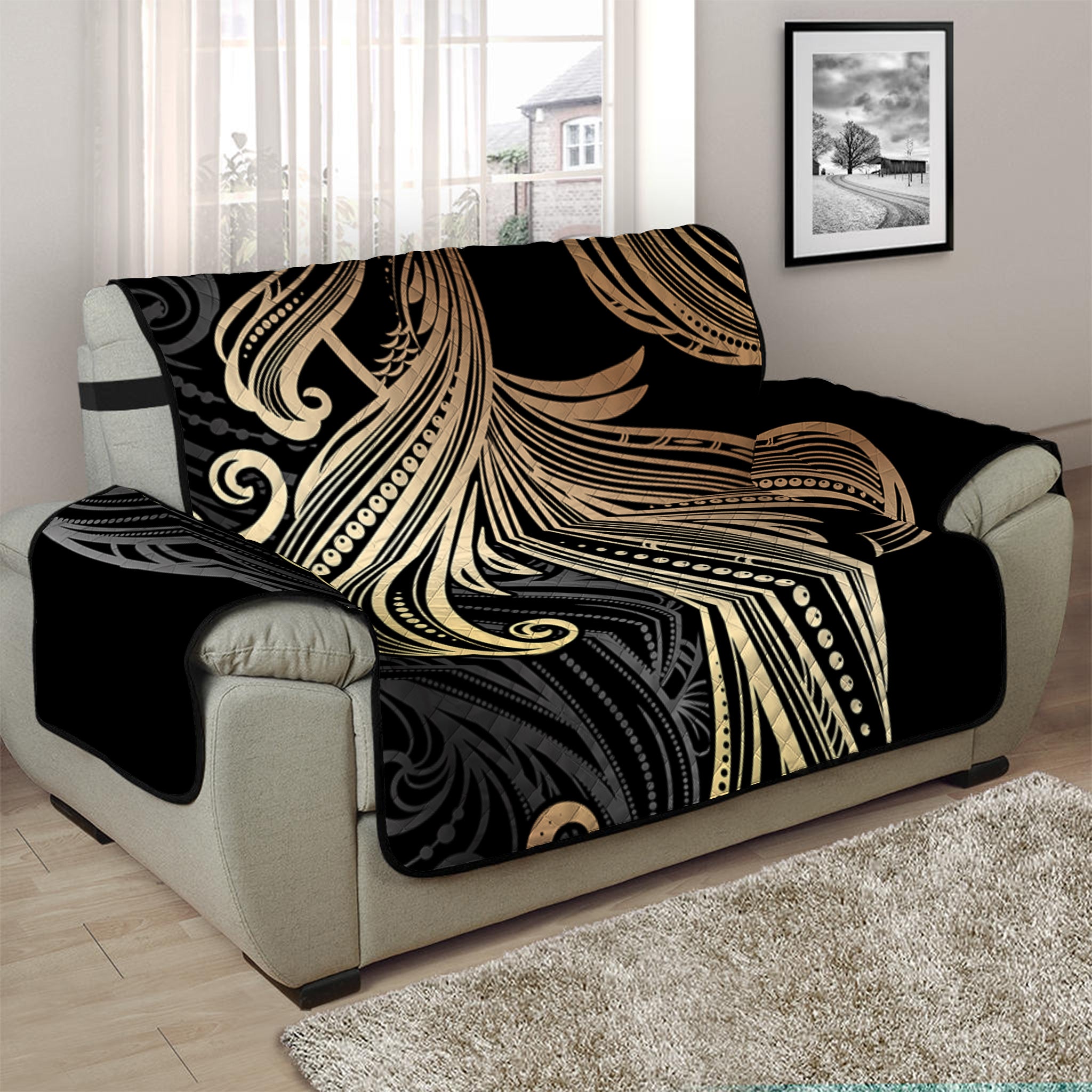 Bohemian Spiritual Fish Print Half Sofa Protector