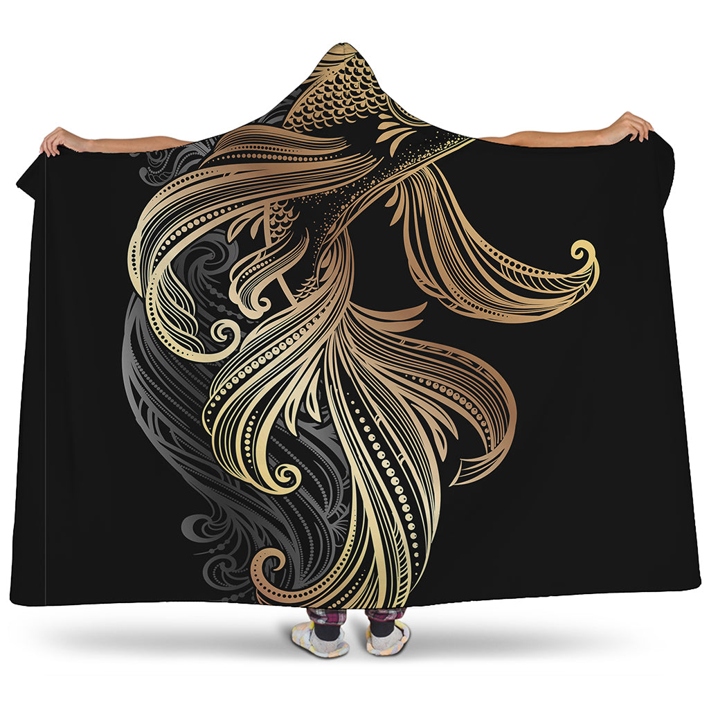 Bohemian Spiritual Fish Print Hooded Blanket
