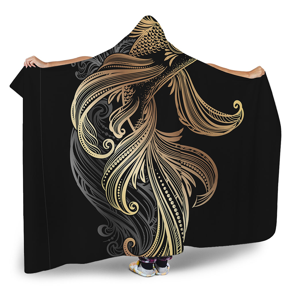 Bohemian Spiritual Fish Print Hooded Blanket