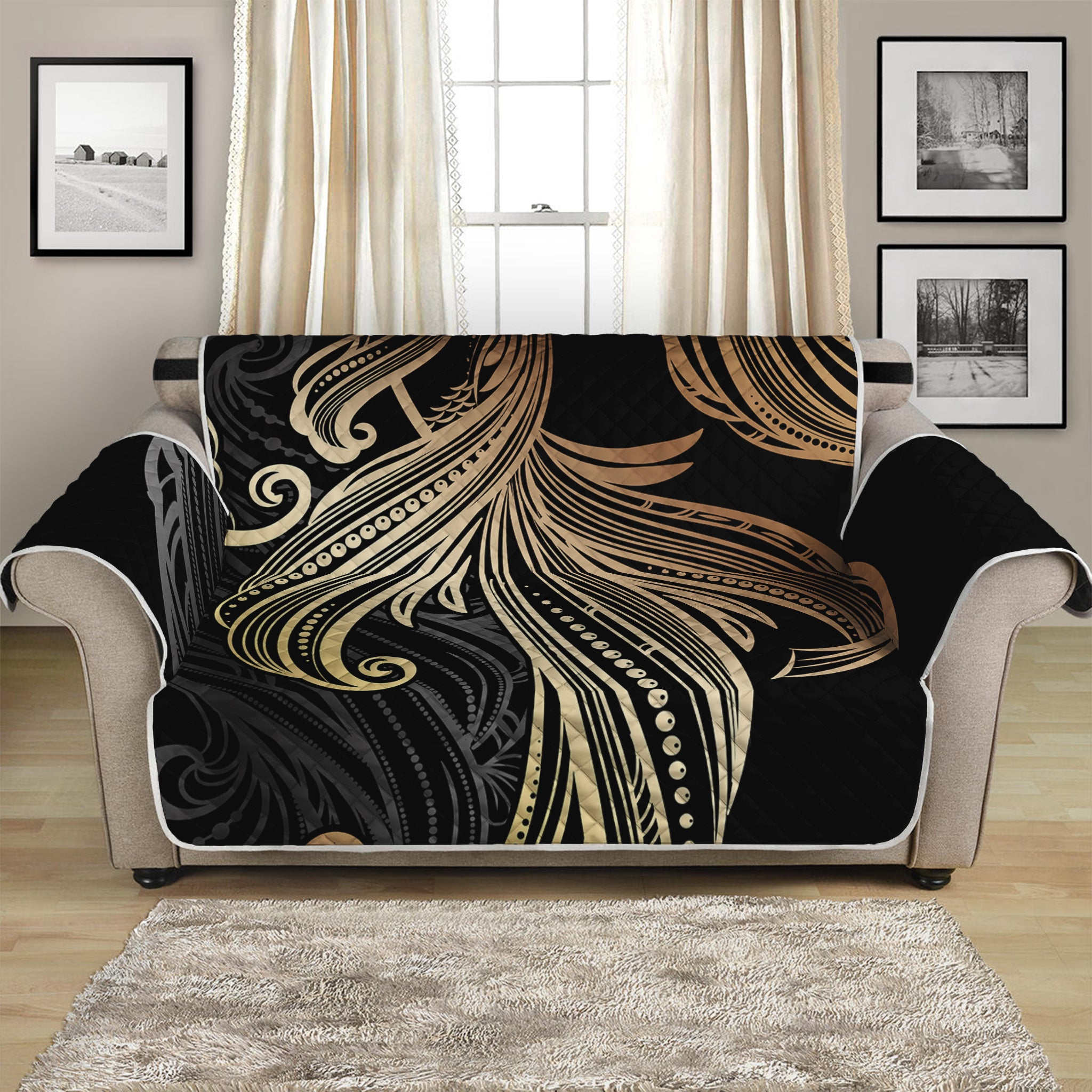 Bohemian Spiritual Fish Print Loveseat Protector