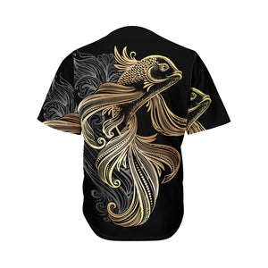 Bohemian Spiritual Fish Print Men's Baseball Jersey