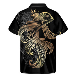 Bohemian Spiritual Fish Print Men's Short Sleeve Shirt