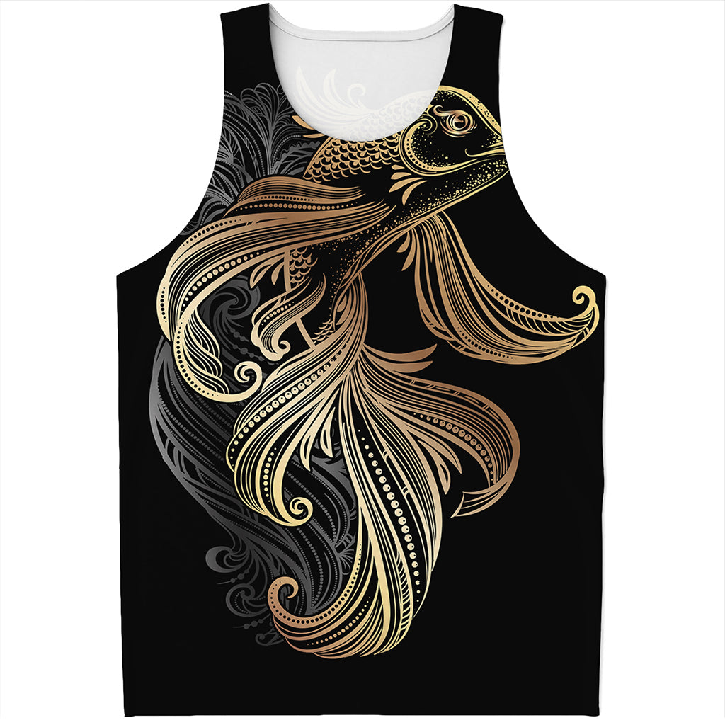 Bohemian Spiritual Fish Print Men's Tank Top