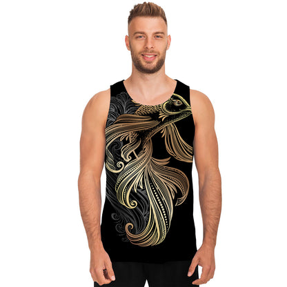 Bohemian Spiritual Fish Print Men's Tank Top